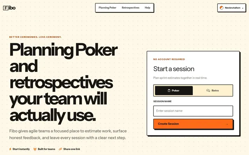 Screenshot of the Fibo homepage